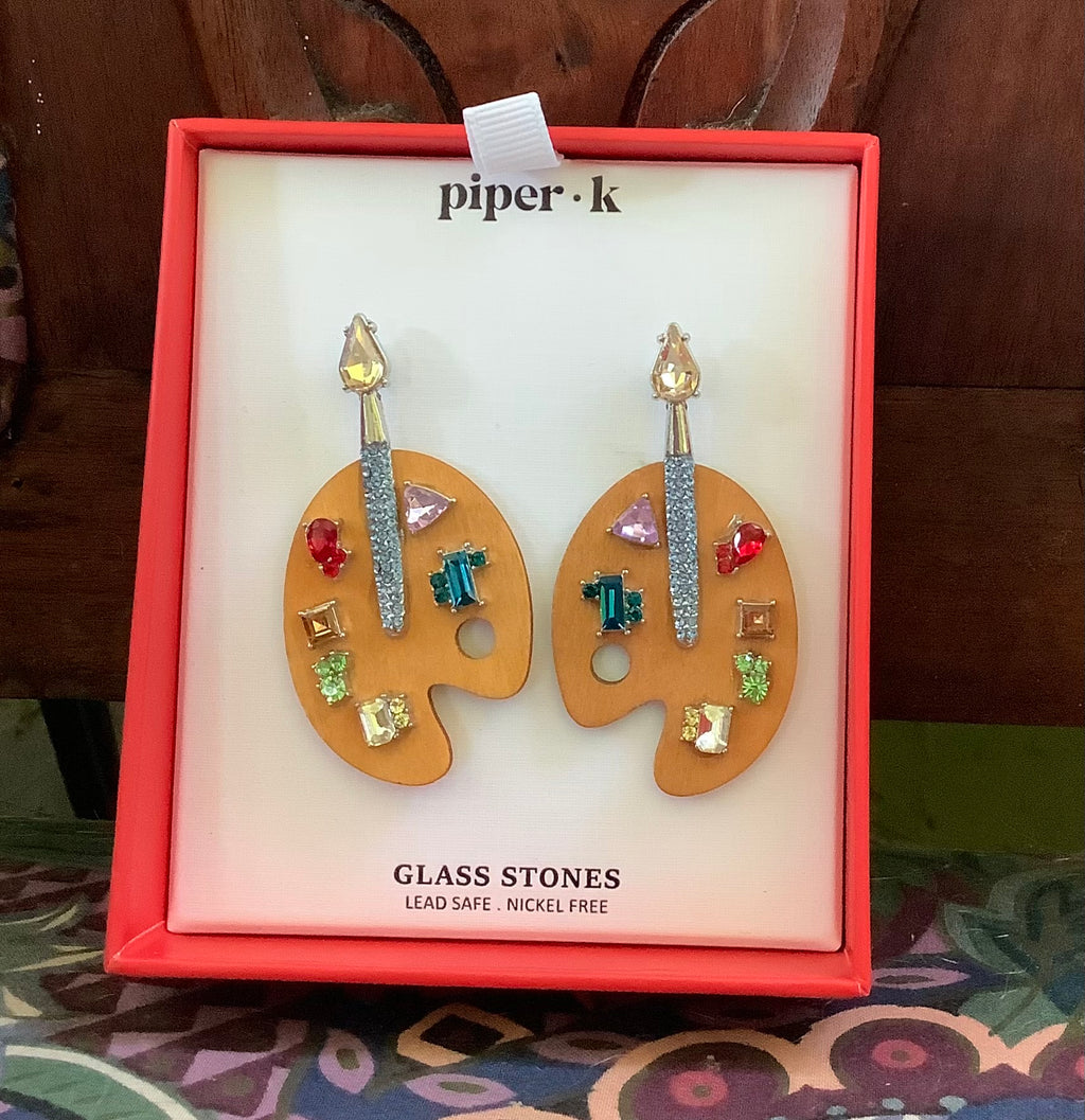 Funky Artist’s Palette Earrings