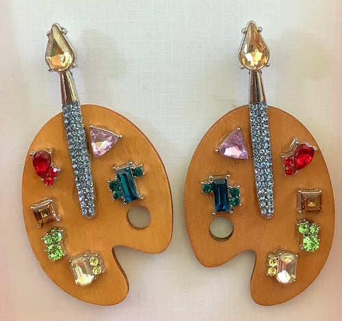 Funky Artist’s Palette Earrings