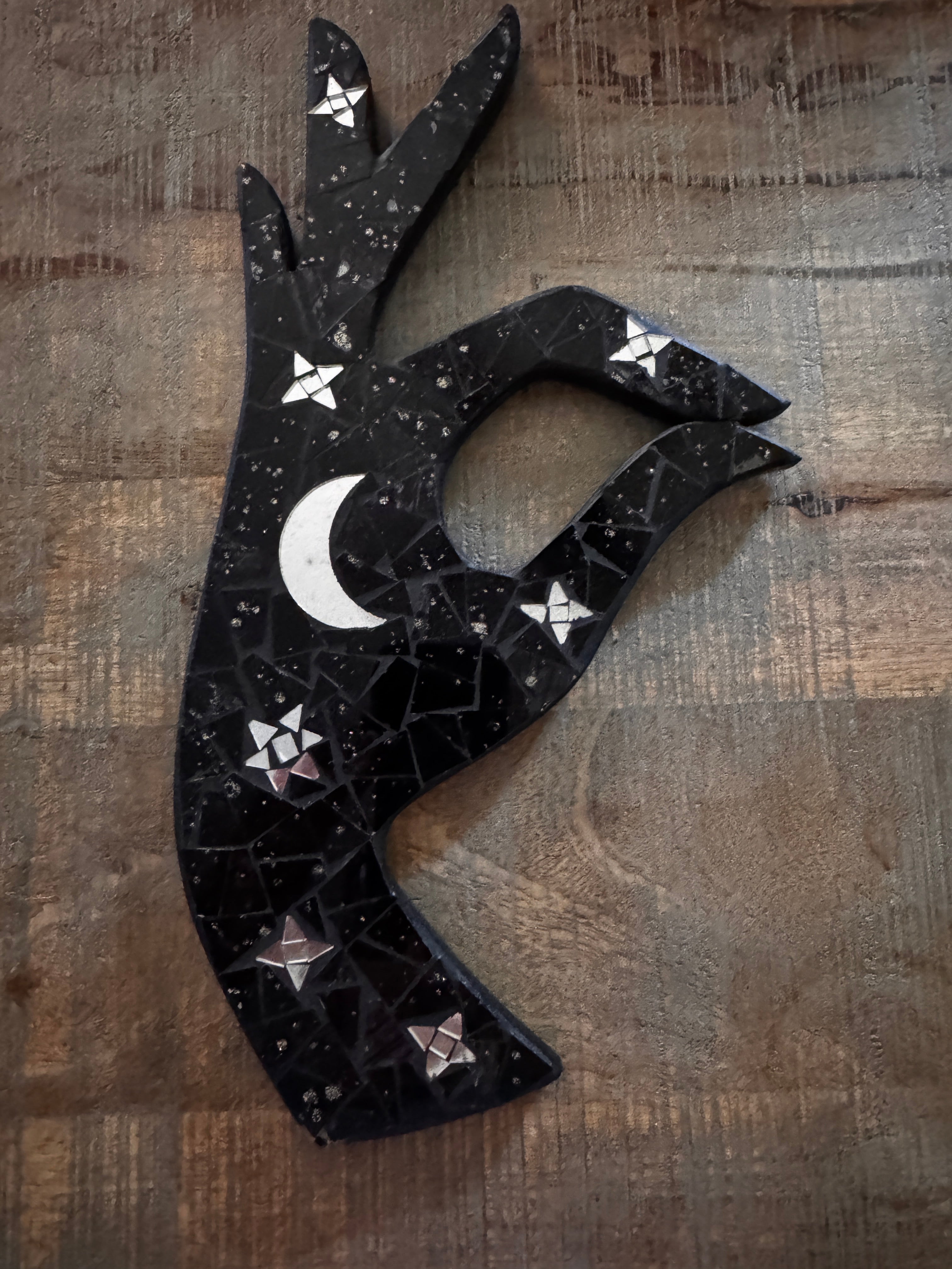 Mystic Moon Hand Mosaic Wall Décor